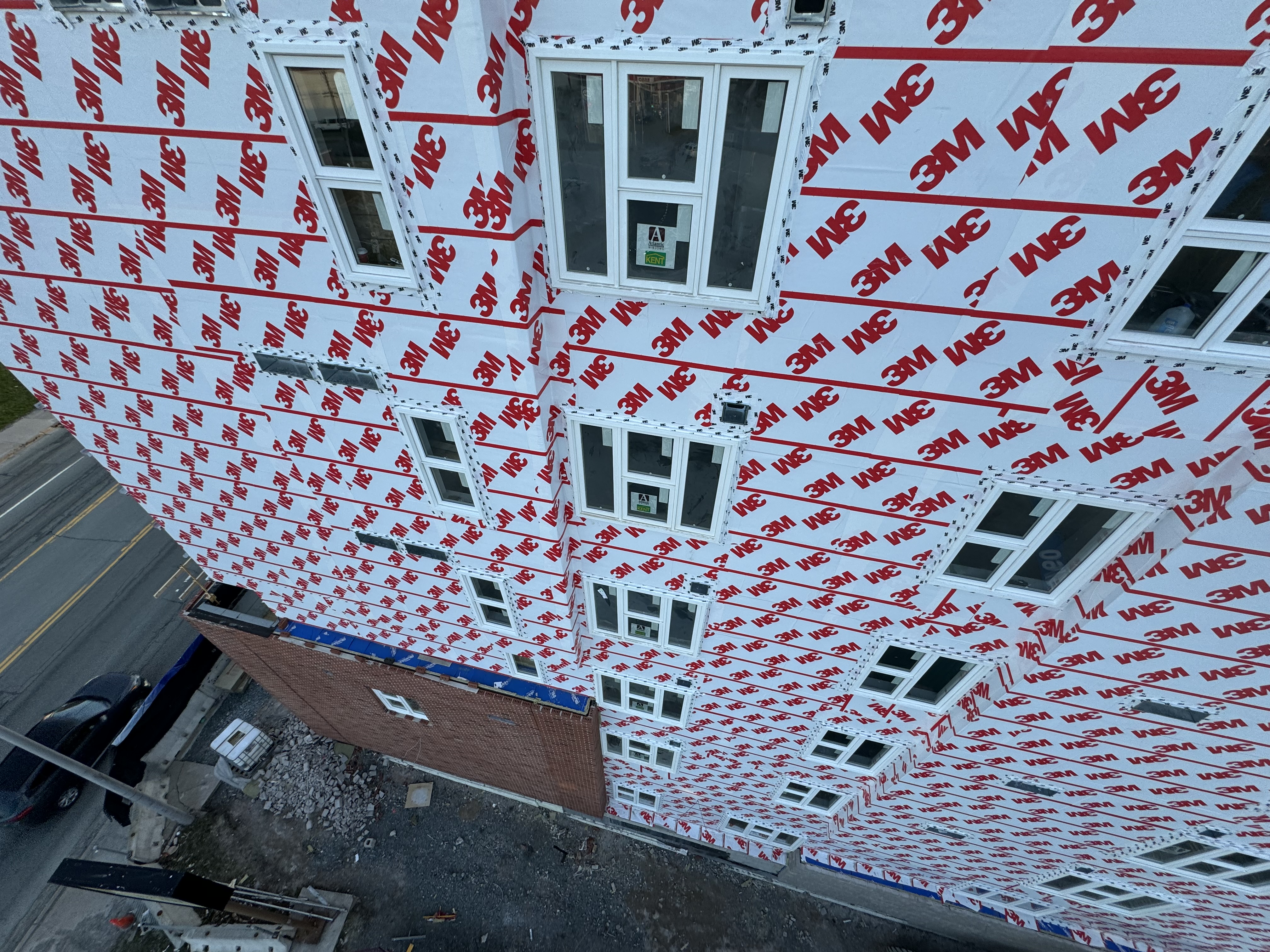 Commercial facade detail from a multi-unit exterior project by BH Contracting Co.