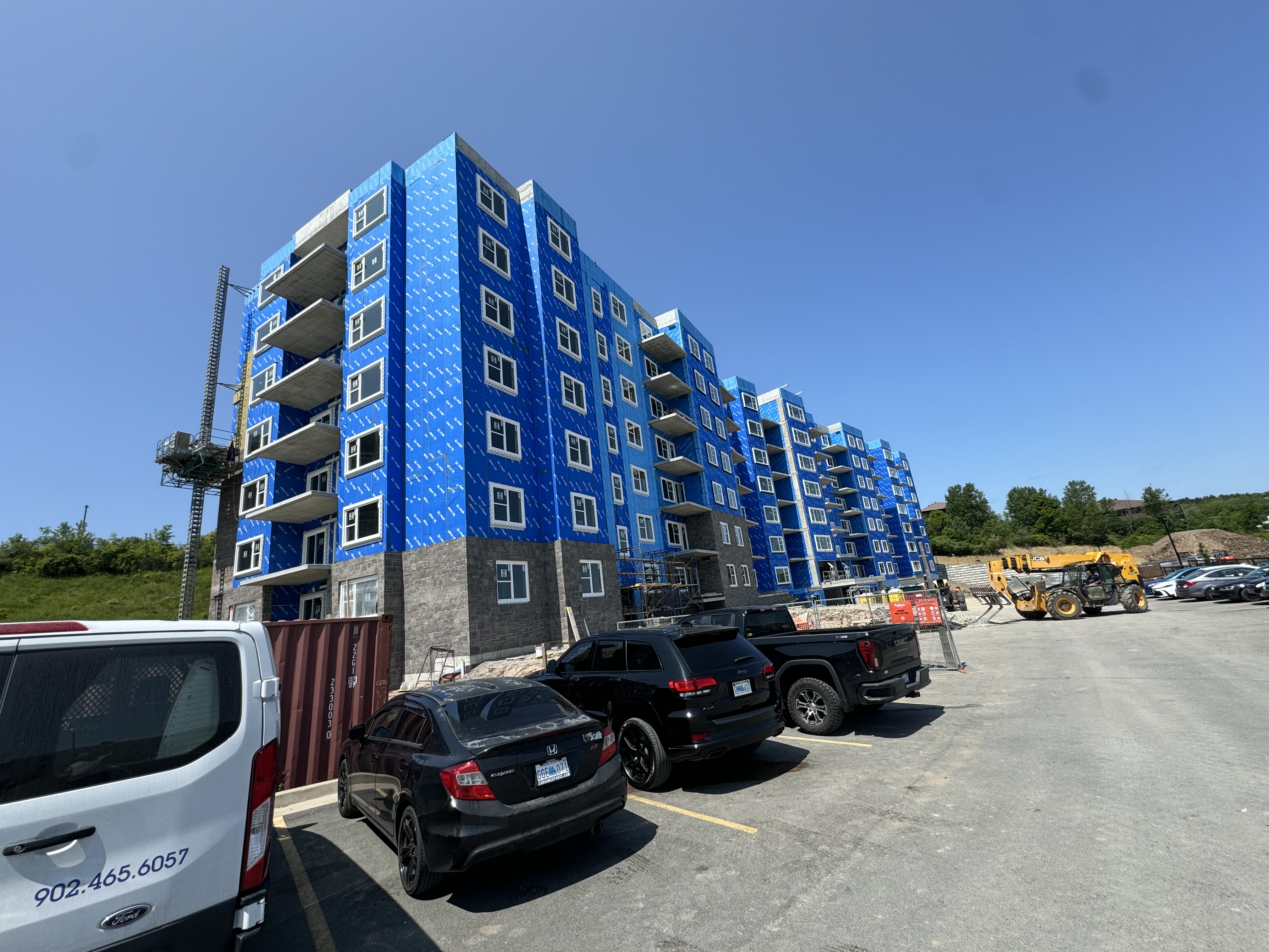 Completed cladding and weatherproofing exterior work.